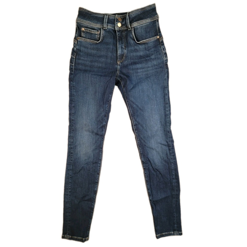 Guess Shape Up Skinny High Jeans Womens 27 Dark Wash Double Button Stretch Denim